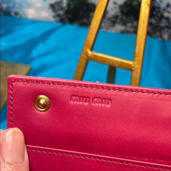 Miu Miu Pink Crocodile Embossed Wallet - Picture 13 of 16